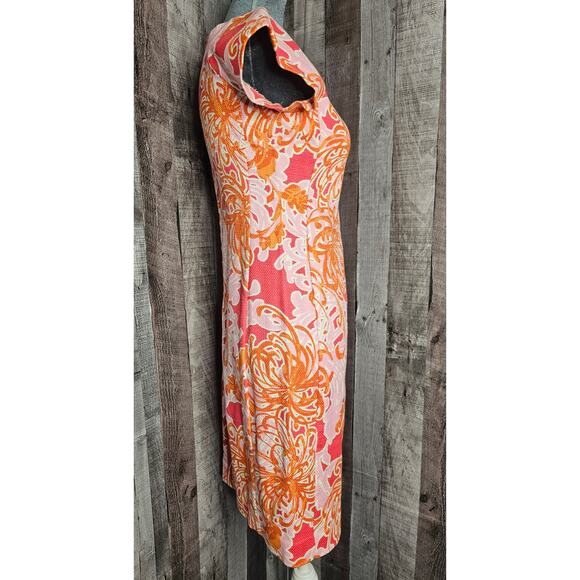 TAYLOR Retro DRESS Pink Orange Dress Women's size 2 - Picture 3 of 8